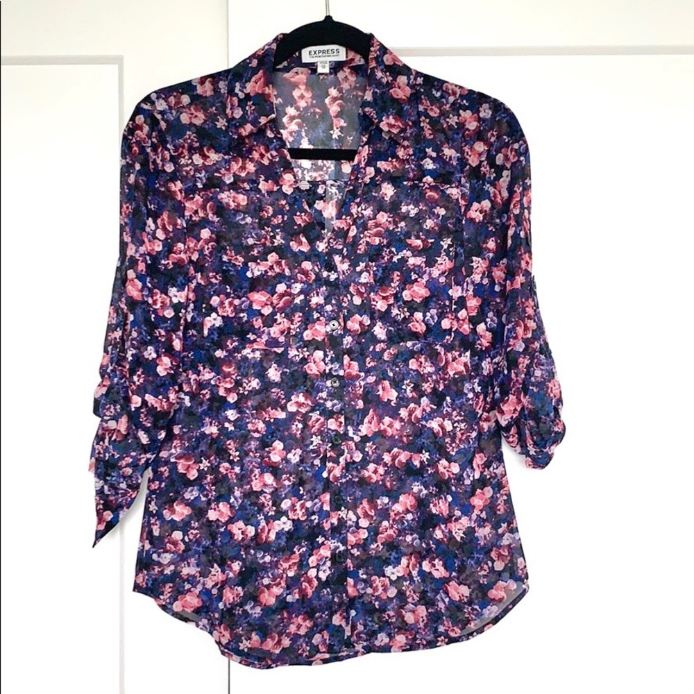Express Button-Up Dress Shirt - XS